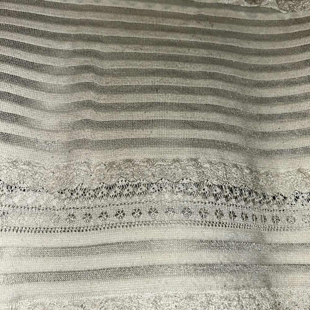 WHBM Lace Detail Mock Neck Long Sleeve Top - Picture 2 of 6